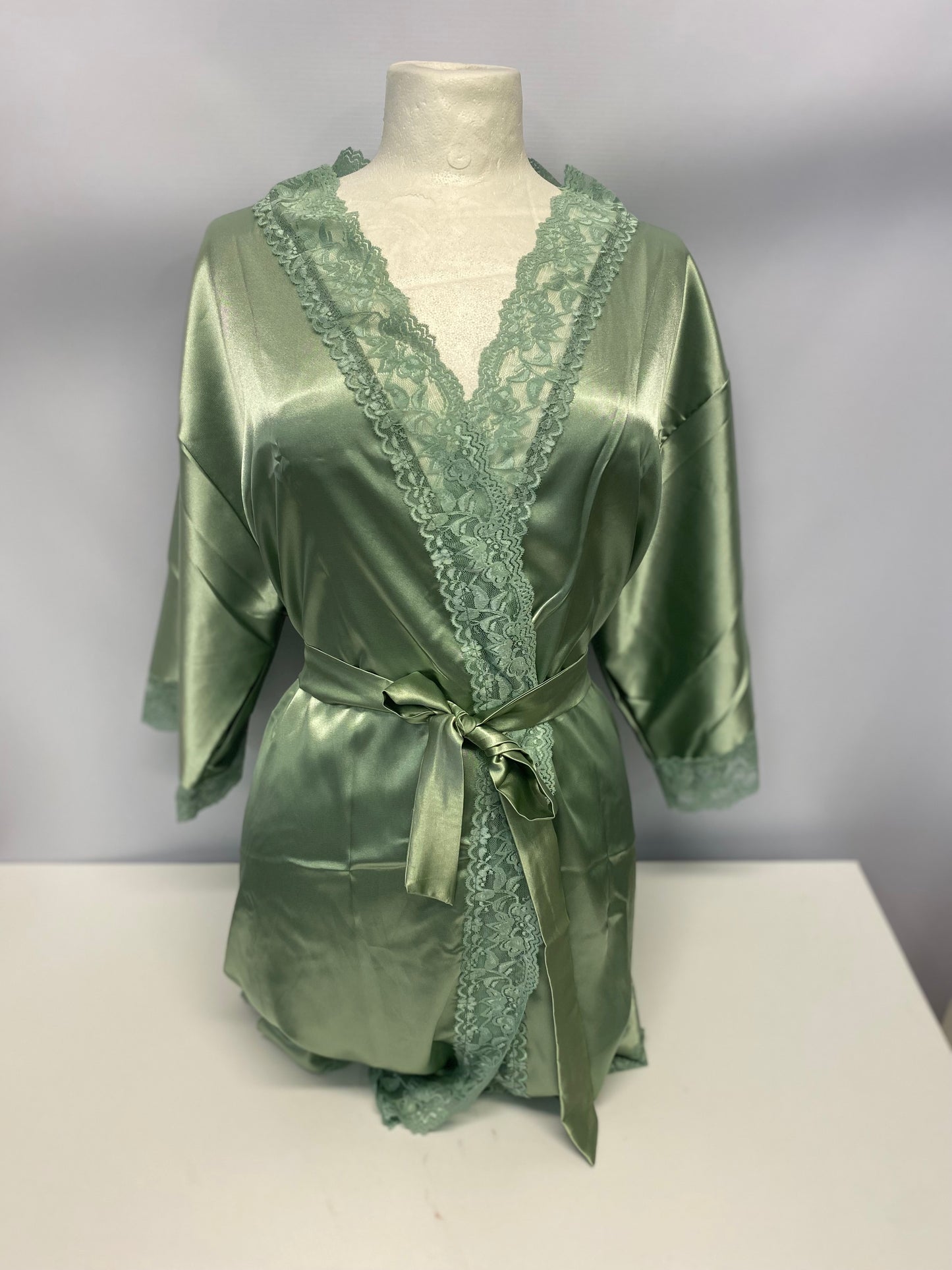 Premium Satin Lace Robe | 5 Elegant Colours
